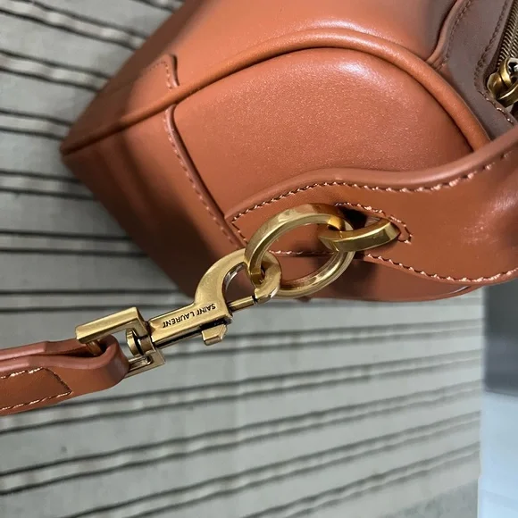 YSL camera supple bag top handle leather brown Saint Laurent like new 28cm - Picture 4 of 13